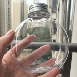 10oz Cute <strong>Plastic</strong> Jars Reusable Round Flat <strong>Bottles</strong> Mini Juice <strong>Bottles</strong> for Soda Tea Champagne <strong>Beer</strong> for Miniature Liquids - Product Image 6