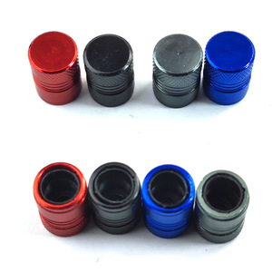 Aluminum Alloy Valve <b>Caps</b> 1 Blue 1 Black 1 Red 1 Gray American Style Tubeless Car Tire <b>Dust</b> Cover - Product Image 1