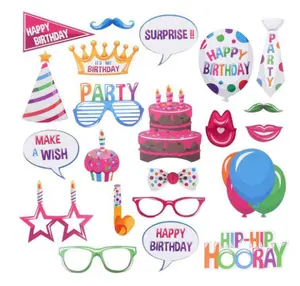 23.4 जन्मदिन पार्टी के गुब्बारा केक केक का चश्मा स्टाइल फोटो प्रोप