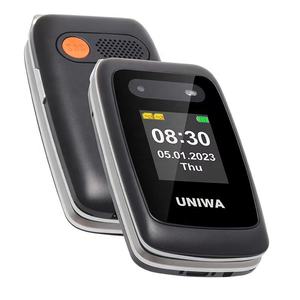 Télé<span class=keywords><strong>phone</strong></span> à clapet double écran UNIWA V202T pour seniors avec bouton SOS, grandes touches, télé<span class=keywords><strong>phone</strong></span> 4G pour malentendants avec base de charge - Product Image 3