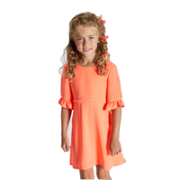 NOUVEAU Ensemble de vêtements respirants pour adolescentes, tenues assorties pour sœurs de 15 ans, robe légère orange pour filles