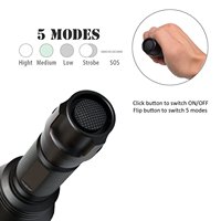 Lampe torche LED T6 en alliage d'aluminium étanche avec logo personnalisé QXMOVING, rechargeable, C8 Fast Track, lampe torche tactique de chasse