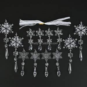 12 Piezas de Decoración Ecológica para Árbol de Navidad de Acrílico Cristalino, Adornos Colgantes de Copos de Nieve y Carámbanos, Suministros para Fiestas de Invierno - Product Image 6