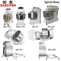 BAKEPRO BMS-60J Pétrin Spirale 200KG pour Boulangeries Haute Productivité Moteur 2.2KW Économise les Coûts de Main-d'œuvre