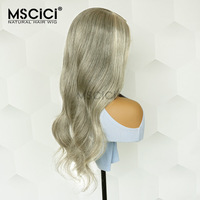 Peluca de Cabello Humano Virgen Brasileño 13x6, Ondulado, Rubio Ceniza, Sin Pegamento, 100% Cabello Humano