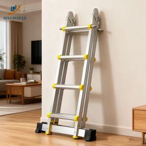 Modern Customizable Aluminum Foldable 3-<strong>Step</strong> Telescopic Attic Ladder CE Certification 150kg Load Capacity Apartment Use <strong>Safety</strong> - Product Image 2