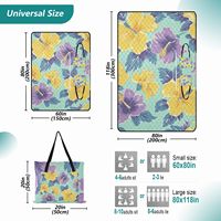 Nouvelle Tapis de Pique-Nique et de Plage Imperméable en Tissu Oxford, Motif Puakenikeni Personnalisé, Sac Fourre-Tout pour le Camping