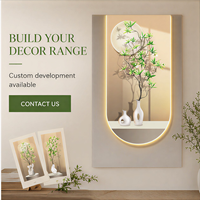 Vase en bambou vert, art mural en cristal LED, panneau botanique éclairé pour hall d'entrée, hôtel, intérieurs modernes de luxe