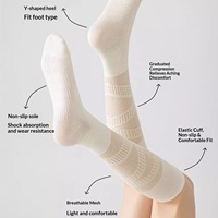 Chaussettes de compression pour femmes, hauteur genou, légères, en maille respirante, soutien par compression, pour le sport, les voyages et l'entraînement