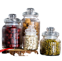 Pot en verre transparent pour le stockage des aliments avec couvercle, forme ronde unique, emballage alimentaire pour bébé rechargeable, logo personnalisable &amp;   Surface