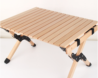 Table pliante pour l'extérieur Table à oeufs portable Camping Home Self Driving Tour Table de pique-nique pour barbecue en bois massif