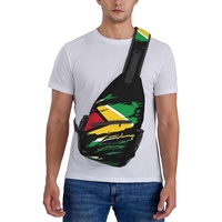 Sac à bandoulière drapeau Guyana, sac à dos croisé patriotique grande capacité pour voyage, randonnée, sac de poitrine, sac à bandoulière pour hommes et femmes, promotionnel