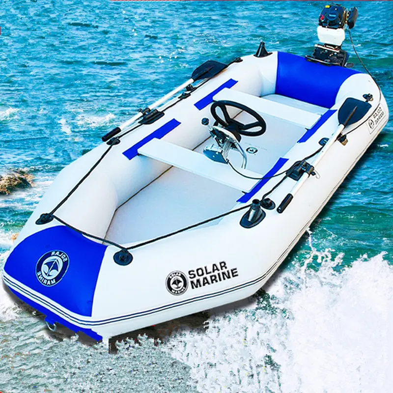 Solarmarine 2.7 M 4 Persone Gommone Kayak Barca Da Pesca Canoa Aria Stuoia del Pavimento Con Accessori
