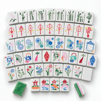 Jeu de Mahjong Américain Moderne Personnalisé MJ1 à 4 Couches, 160 Tuiles en Acrylique, Motif Léopard et Tortue, Écologique, Portable et de Luxe