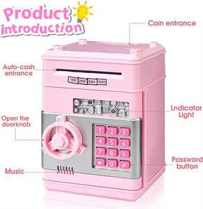 لعبة للأطفال Electironic ATN مع موسيقى خفيفة عملة نقدية كرتون آمن ATM موفر للمال - Product Image 2