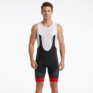 Sprint <b>Sports</b> Men's Cycling <b>Bib</b> Shorts Fitted Quick Dry Color Blocked Spandex Polyester Red Trim Breathable <b>Sport</b> Wear - Product Image 1