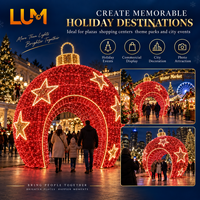 Guirlande lumineuse LED de 4 m de diamètre, boule géante à traverser avec structure en aluminium pour motif lumineux de Noël