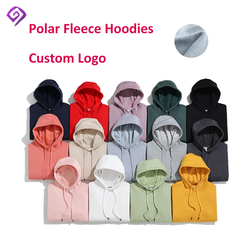 350GsmสีทึบHoodies Unisexขายส่งHoodiesในทุกสีบุรุษขนแกะขั้วโลกHoodie