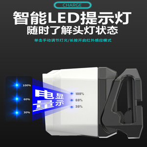 Lampe frontale à capteur intelligent Skywolf, 2000 mAh, rechargeable, LED réglable, pour le cyclisme, la course à pied, la pêche - Product Image 5