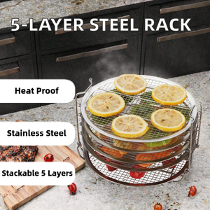 Juego de Herramientas para Freidora de Aire de Acero Inoxidable de 5 Capas con Diseño Moderno, Rejillas Apilables para Hornear, Deshidratador, Accesorios de Cocina de Alta Calidad - Product Image 2