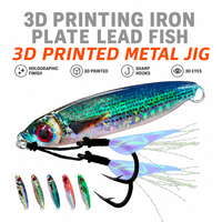 XUHANG JF24 Leurre de bord de mer à coulée rapide : Hameçons assistés en peau de poisson prêts à la pêche, Leurre métallique vibrant à œil 3D pour maquereau et grouper