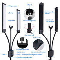 Lampe circulaire en cristal LED en forme de U de 28 pouces avec strass Éclairage audio-vidéo professionnel Lampe à cils demi-lune
