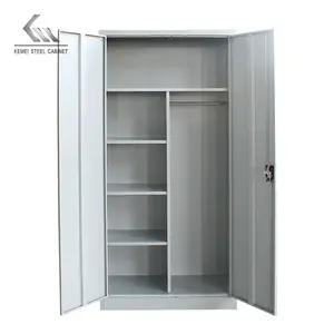 KEMEI metal 2 door clothes Storage Cabinet colorful steel wardrobe room Cabinet