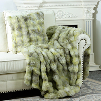 Couverture en fausse fourrure douce tricotée double couche de qualité supérieure - Écologique, lavable en machine, quatre saisons, style européen et américain