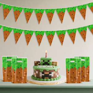 Gobelets de fête sur le thème de <span class=keywords><strong>Minecraft</strong></span>, design pixel, décorations d'<span class=keywords><strong>anniversaire</strong></span> jetables, 5-7 ans - Product Image 2