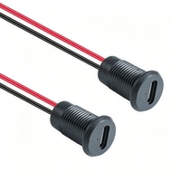 Conector de Alimentación Tipo C con Luz Indicadora, Salida de 2 Pines, Enchufe Hembra Impermeable para Banco de Energía Compartido, Interfaz USB