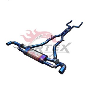 Sistema de escape Vortex 100% de titanio, compatible con BMW G07 X7 M50i M60i 4.4T Performance Racing Valvetronic Catback, silenciador azul. - Product Image 6