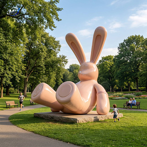Sculpture de lapin en fibre de verre ML, décoration artistique publique en forme d'animal pour les places publiques et les centres commerciaux - Product Image 3
