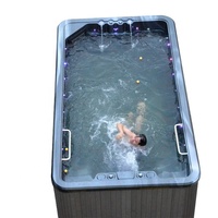 Piscine Spa Rectangulaire Moderne d'Extérieur à Jet Continu avec Cadre en Acier Inoxydable, Mini Piscine pour Bain Relaxant – Prix Usine Abordables