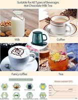 Juego de Tazas de Café de Cerámica Termostáticas de 55 Grados, Cuatro Piezas, con Tapa, Posavasos con Doble Orificio para Calentar, Aptas para Alimentos, Diseño Moderno - Business