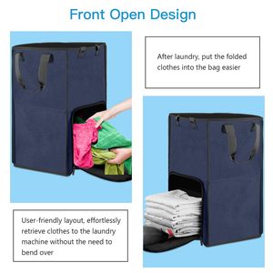 Heavy Duty Laundry <b>Basket</b> Padded Straps Stand up Base Portable <b>Hamper</b> Laundry Backpack <b>for</b> College Students 2 in 1 Laundry Bag - Product Image 3
