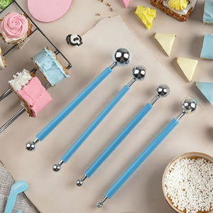 Outils de modelage de boules en métal AK 4pcs DIY Fondant Outils de décoration de gâteaux Stylo à 8 têtes Outils de fabrication de fleurs en Gumpaste pour le bricolage en argile - Product Image 5