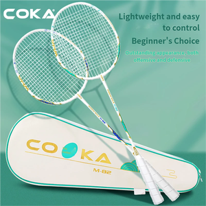 Großhandel <span class=keywords><strong>COKA</strong></span> Modell 82 Stahllegierung Mittlere Härte G4 Griff Badmintonschläger Offensiv Defensiv Leistung Langlebig - Product Image 6