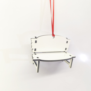 White Plain MDF Blank Sublimation <strong>Memorial</strong> <strong>Bench</strong> With Custom logo Size Ornaments - Product Image 4