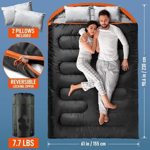 <span class=keywords><strong>Sac</strong></span> <span class=keywords><strong>de</strong></span> <span class=keywords><strong>couchage</strong></span> imperméable pour <span class=keywords><strong>2</strong></span> <span class=keywords><strong>personnes</strong></span>, pour le camping en hiver par temps froid, avec tissu en nylon <span class=keywords><strong>de</strong></span> style enveloppe et rembourrage en <span class=keywords><strong>coton</strong></span> - Product Image 6