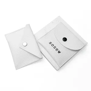 Sosew pochette d'emballage en similicuir de luxe personnalisé de haute qualité pochette à bijoux en cuir avec logo personnalisé
