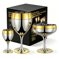 Verre à vin en acier inoxydable poli miroir 55ml 250ml 380ml, gobelet en métal pour cocktails et liqueurs, idéal pour les bars, salons, banquets et fêtes