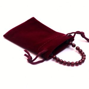 Pochettes d'emballage personnalisées en velours avec cordon de serrage, pliables, octogonales, élégantes, pour le rangement de bijoux, avec logo personnalisé, en suède pour bracelets - Product Image 4