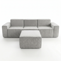 Sofá Modular de Tres Plazas de Chenilla de Expansión Rápida en Caja, Ideal para Envíos, Fabricante con Logotipo Personalizado