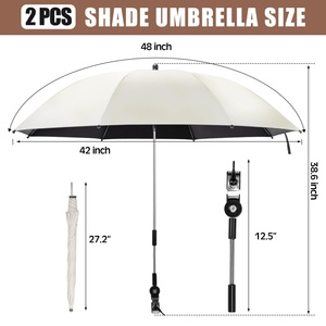 Beach Chair <b>Umbrella</b> Manual Reclining Camping Chair Footrest Adjustable Travel Use SPF 50+ UV Protection Straight <b>Umbrella</b> - Product Image 4