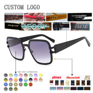 Lunettes de soleil carrées de luxe, monture dorée pleine, branches écaille de tortue, protection UV400, unisexe adulte, protection solaire - Product Image 2