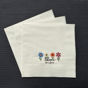 Tùy Chỉnh Dùng Một Lần 2-Ply Trắng In Serviette Mô Giấy Khăn Ăn Cho Bữa Ăn Tối Cocktail Đồ Uống Logo Bản Vẽ Đóng Gói Túi - Product Image 1