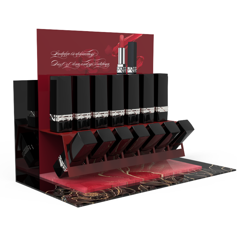 Customizable Acrylic Tabletop Display Rack for Lipstick Cosmetics Counter Display Type for Shopping Malls and Cosmetics Stores — view 6