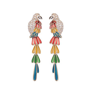 <span class=keywords><strong>Orecchini</strong></span> in Stile Bohémien <span class=keywords><strong>con</strong></span> Design Unico, Piume Colorate di Piccoli Uccelli e <span class=keywords><strong>Orecchini</strong></span> Pendenti a Forma di Pappagallo <span class=keywords><strong>con</strong></span> Smalto Colorato - Product Image 6