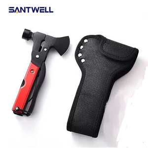 Hache de survie multifonction SANTWELL avec manche en bois et étui noir pour usage extérieur - Product Image 2