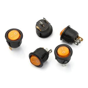 250VAC अधिकतम. गोल 3-पिन रॉकर स्विच, एलईडी लैंप 2 स्थिति पर/ऑफ पीले kcd1 23 मिमी - Product Image 3